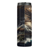 Bald Eagle in der Nacht der Stormy Thermosbecher (Rückseite)