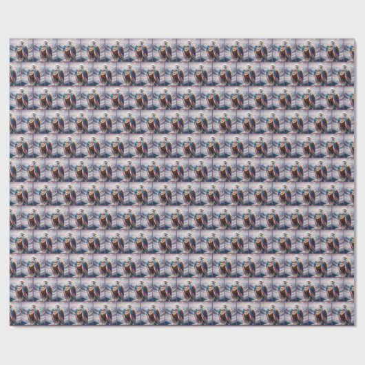 Bald Eagle in einer amerikanischen Flagge vergewal Geschenkpapier (Flach)