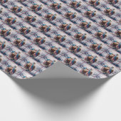 Bald Eagle in einer amerikanischen Flagge vergewal Geschenkpapier (Ecke)