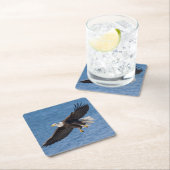 Bald eagle in flight rechteckiger pappuntersetzer (Vor Ort)