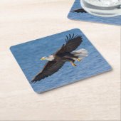 Bald eagle in flight rechteckiger pappuntersetzer (angewinkelt)