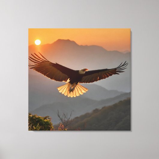 Bald Eagle in Sunset Leinwanddruck (Vorderseite)