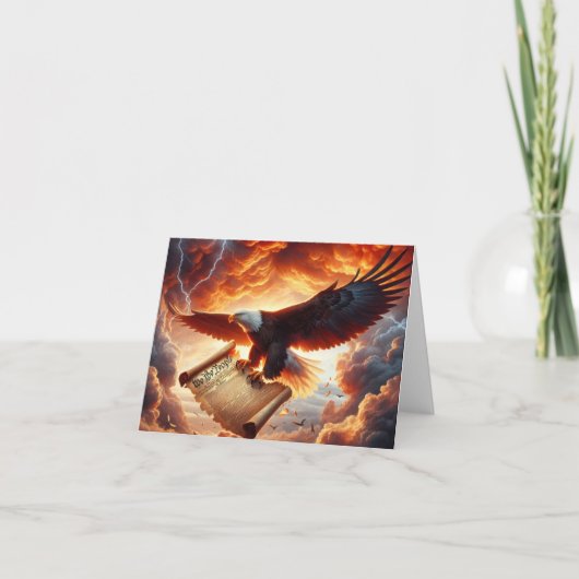 Bald Eagle klatscht über die US-Verfassung Karte (Vorderseite)