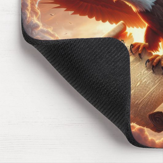 Bald Eagle klatscht über die US-Verfassung Mousepad (Ecke)