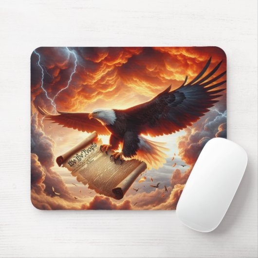 Bald Eagle klatscht über die US-Verfassung Mousepad (Mit Mouse)