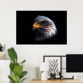 Bald Eagle Kopf mit amerikanischer Flagge auf sein Poster (Heimbüro)