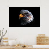 Bald Eagle Kopf mit amerikanischer Flagge auf sein Poster (Küche)