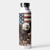 Bald Eagle Landing American Flag Trinkflasche (Links)