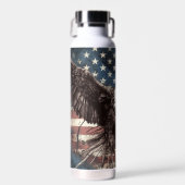 Bald Eagle Landing American Flag Trinkflasche (Vorne)
