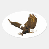 Bald Eagle Landing Oval Stickers (Vorderseite)