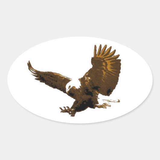 Bald Eagle Landing Oval Stickers (Vorderseite)