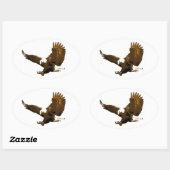 Bald Eagle Landing Oval Stickers (Blatt)