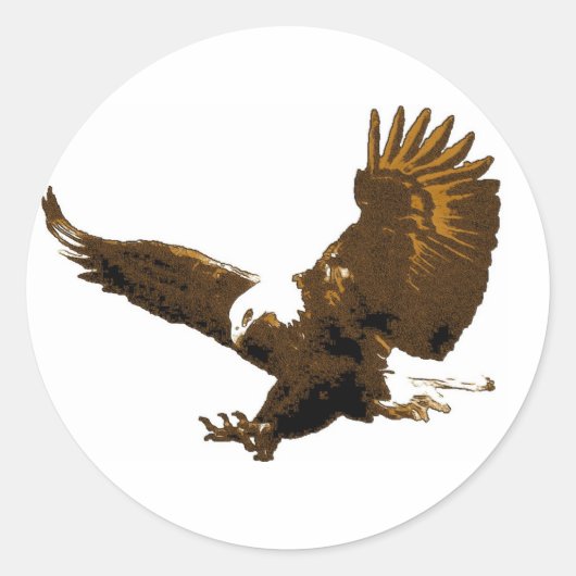 Bald Eagle Landing Round Stickers (Vorderseite)