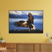 Bald Eagle Landing Wrapped Leinwanddruck (Insitu (Wohnzimmer))