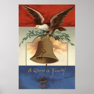 Bald Eagle Liberty Bell 4. Juli Poster