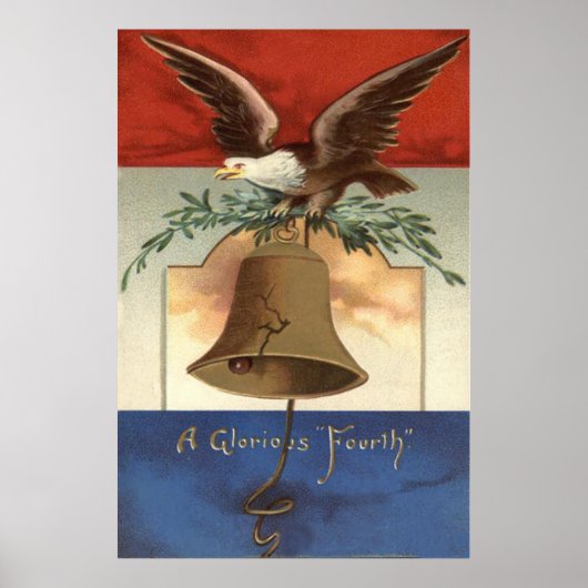 Bald Eagle Liberty Bell 4. Juli Poster (Vorne)