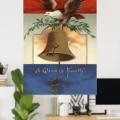 Bald Eagle Liberty Bell 4. Juli Poster (Heimbüro)
