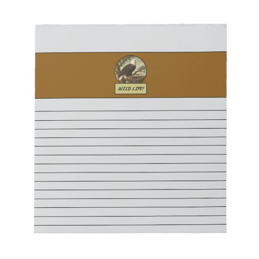 Bald Eagle Light Gray Notepad Notizblock (Vorderseite)