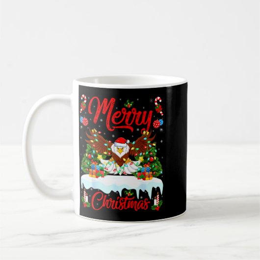 Bald Eagle Lover Xmas Lighting Santa Bald Eagle Ch Kaffeetasse (Links)