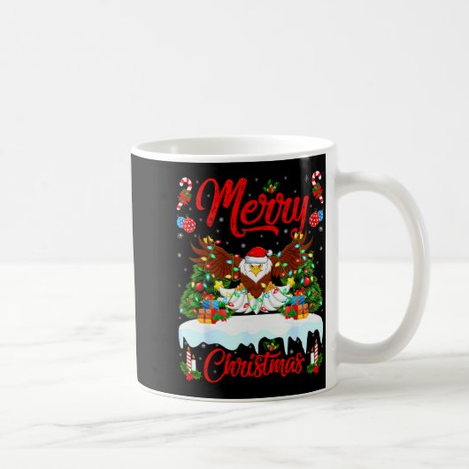 Bald Eagle Lover Xmas Lighting Santa Bald Eagle Ch Kaffeetasse (Rechts)