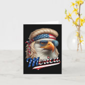 Bald Eagle Merica 4. Juli Eagle Blonde Mullet Fun Karte (Gelbe Blume)