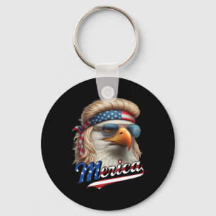 Bald Eagle Merica 4. Juli Eagle Blonde Mullet Fun Schlüsselanhänger