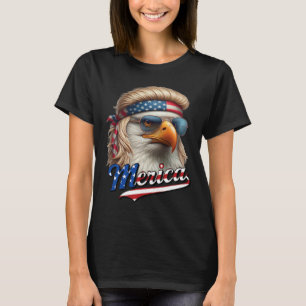 Bald Eagle Merica 4. Juli Eagle Blonde Mullet Fun T-Shirt