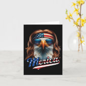 Bald Eagle Merica 4. Juli Eagle Mullet Funny Man Karte (Gelbe Blume)