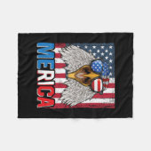 Bald Eagle Merica 4. Juli Fleecedecke (Vorderseite (Horizontal))