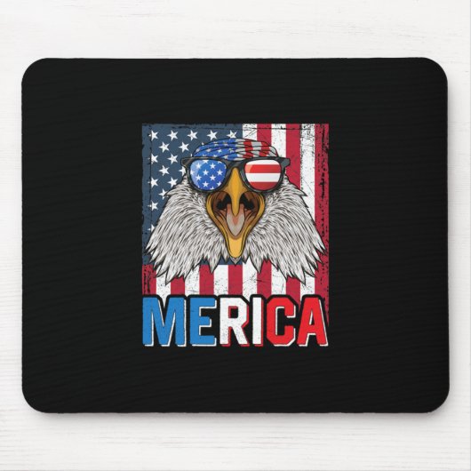 Bald Eagle Merica 4. Juli Mousepad (Vorne)