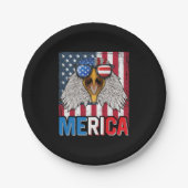 Bald Eagle Merica 4. Juli Pappteller (Vorderseite)