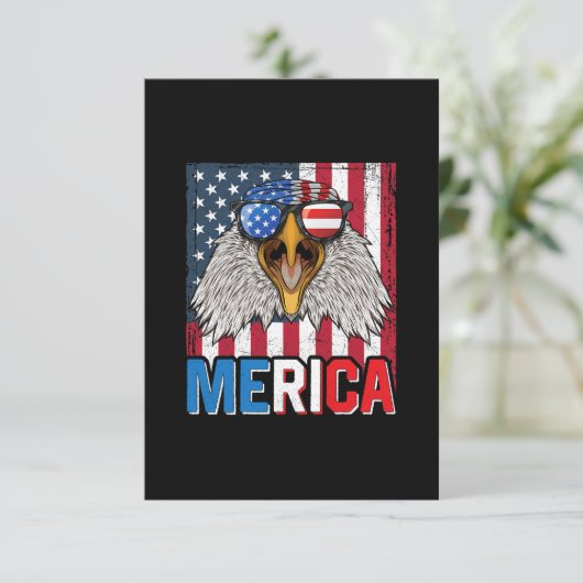Bald Eagle Merica 4. Juli RSVP Karte (Stehend Vorderseite)