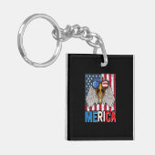 Bald Eagle Merica 4. Juli Schlüsselanhänger (Vorderseite links)
