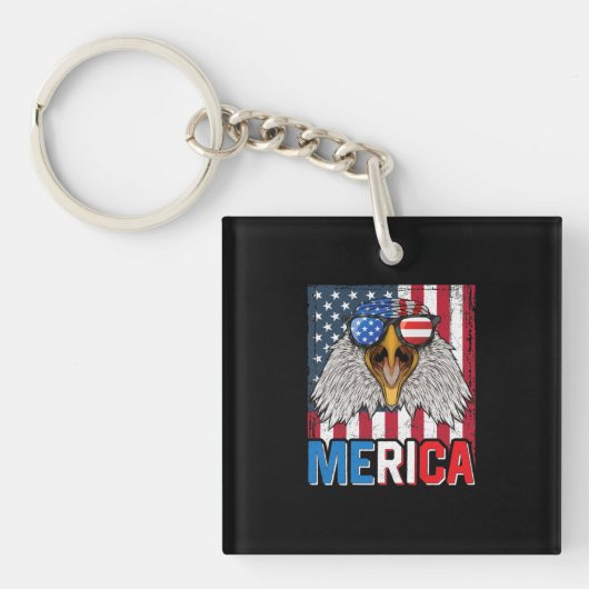 Bald Eagle Merica 4. Juli Schlüsselanhänger (Vorderseite)
