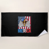 Bald Eagle Merica 4. Juli Strandtuch (Vorderseite)