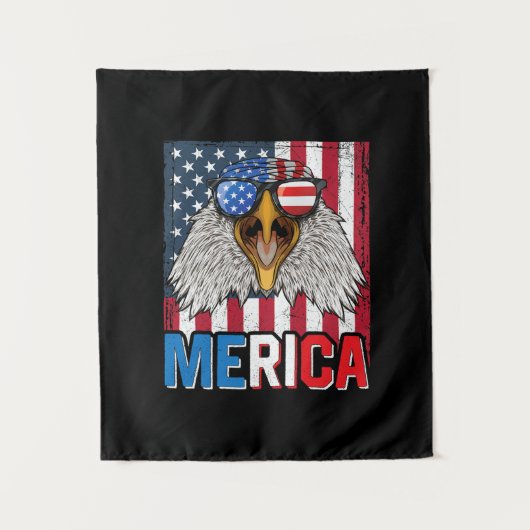 Bald Eagle Merica 4. Juli Wandteppich (Vorderseite)