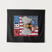 Bald Eagle Merica 4. Juli Wandteppich (Vorderseite (Horizontal))