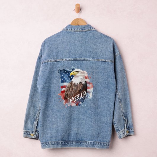Bald Eagle 'Merica Flag Patriotic Jeansjacke (Hangar)
