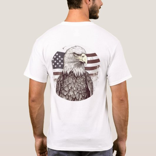 Bald Eagle mit American Flag Circle T - Shirt (Rückseite)