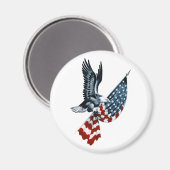 Bald Eagle mit amerikanischer Flagge Magnet (Vorderseite/Rückseite)
