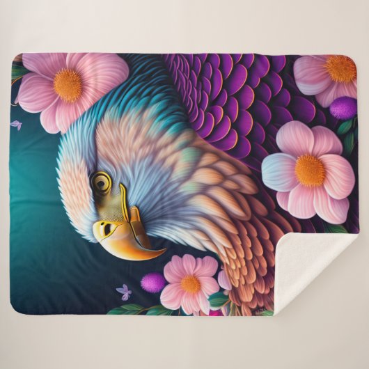 Bald Eagle mit Blume Sherpadecke (Vorderseite (Horizontal))