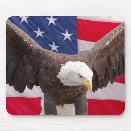 Bald Eagle mit dem American Flag Mouse Pad Mousepad (Vorne)