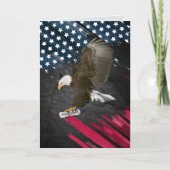 Bald Eagle mit Diplom auf der Flagge Karte (Vorderseite)