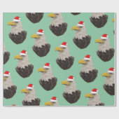 Bald Eagle mit einer Weihnachtsmannmütze Geschenkpapier (Flach)