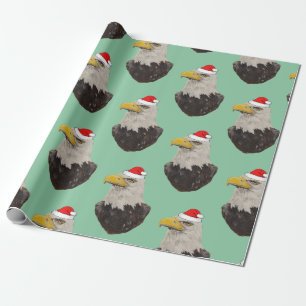 Bald Eagle mit einer Weihnachtsmannmütze Geschenkpapier