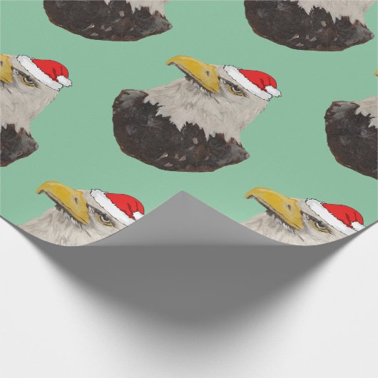 Bald Eagle mit einer Weihnachtsmannmütze Geschenkpapier (Ecke)
