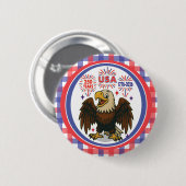 Bald Eagle mit Fireworks- USA 250 Years 1776-2026 Button (Vorne & Hinten)