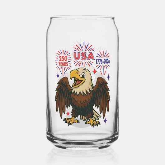 Bald Eagle mit Fireworks- USA 250 Years 1776-2026 Dosenglas (Vorderseite)