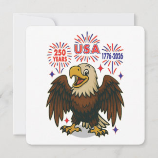 Bald Eagle mit Fireworks- USA 250 Years 1776-2026 Einladung