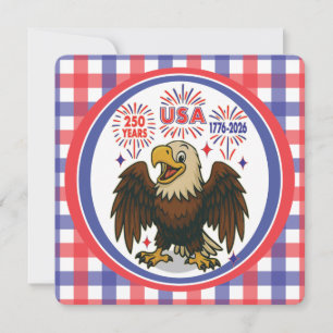 Bald Eagle mit Fireworks- USA 250 Years 1776-2026 Einladung
